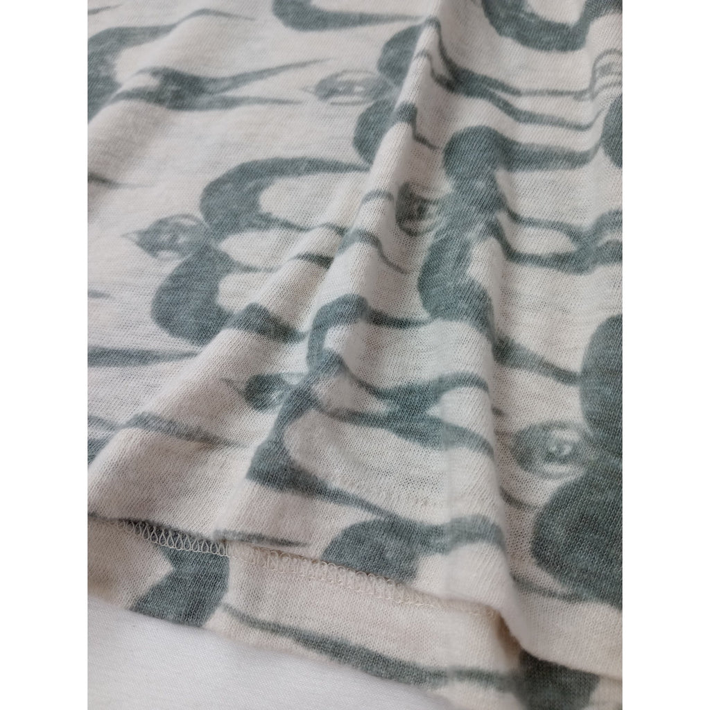 mina perhonen ミナペルホネン hello swallow カットソー トップス グレー 白 38  【中古】