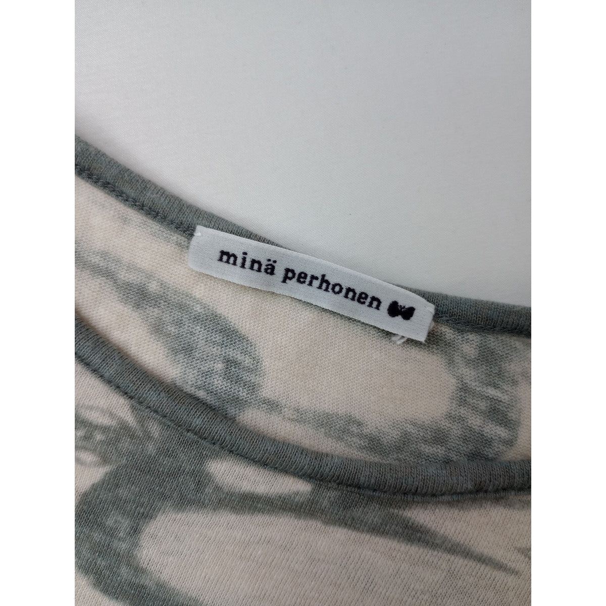 mina perhonen ミナペルホネン hello swallow カットソー トップス グレー 白 38  【中古】