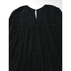 〈染〉 ne Quittez pas ヌキテパ Cotton Voile Tiered Dressコットンボイルティアードマキシドレス ワンピース 黒 ブラック S 【中古】