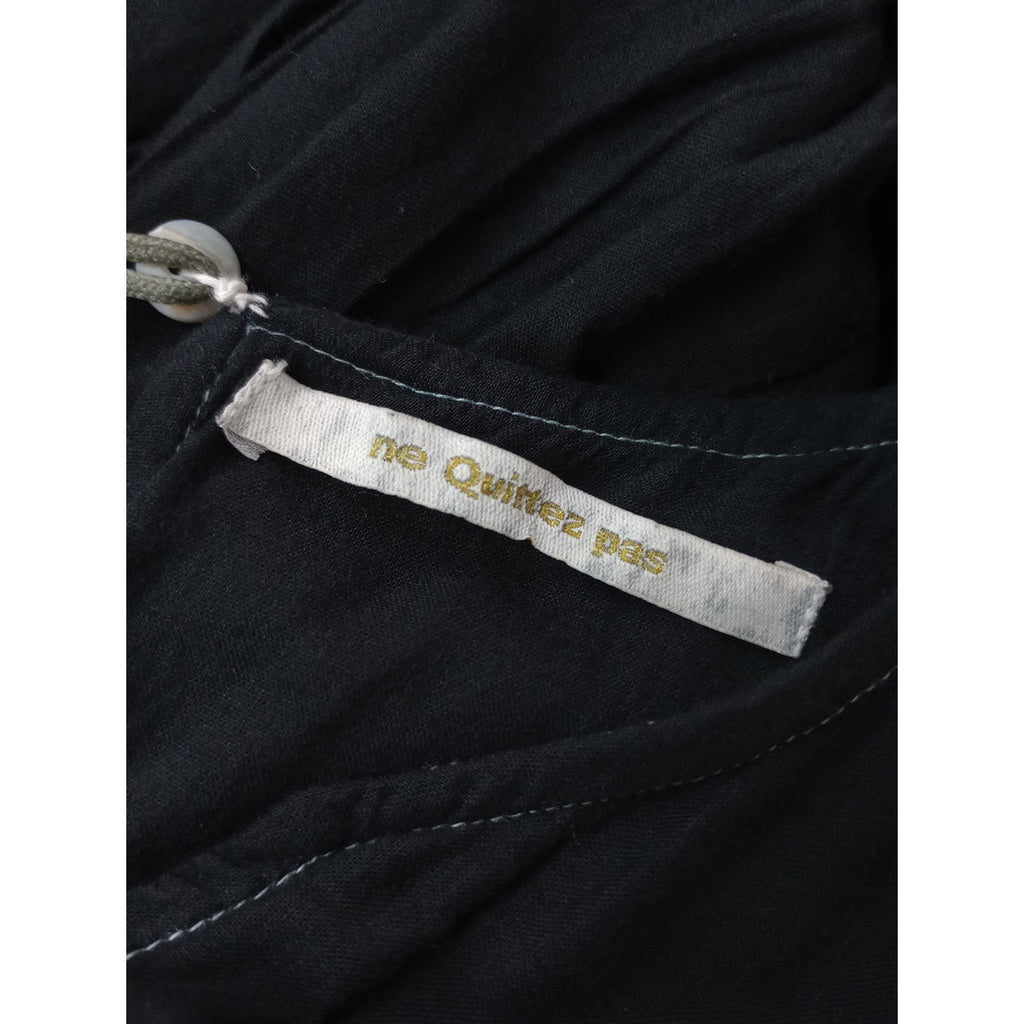 〈染〉 ne Quittez pas ヌキテパ Cotton Voile Tiered Dressコットンボイルティアードマキシドレス ワンピース 黒 ブラック S 【中古】