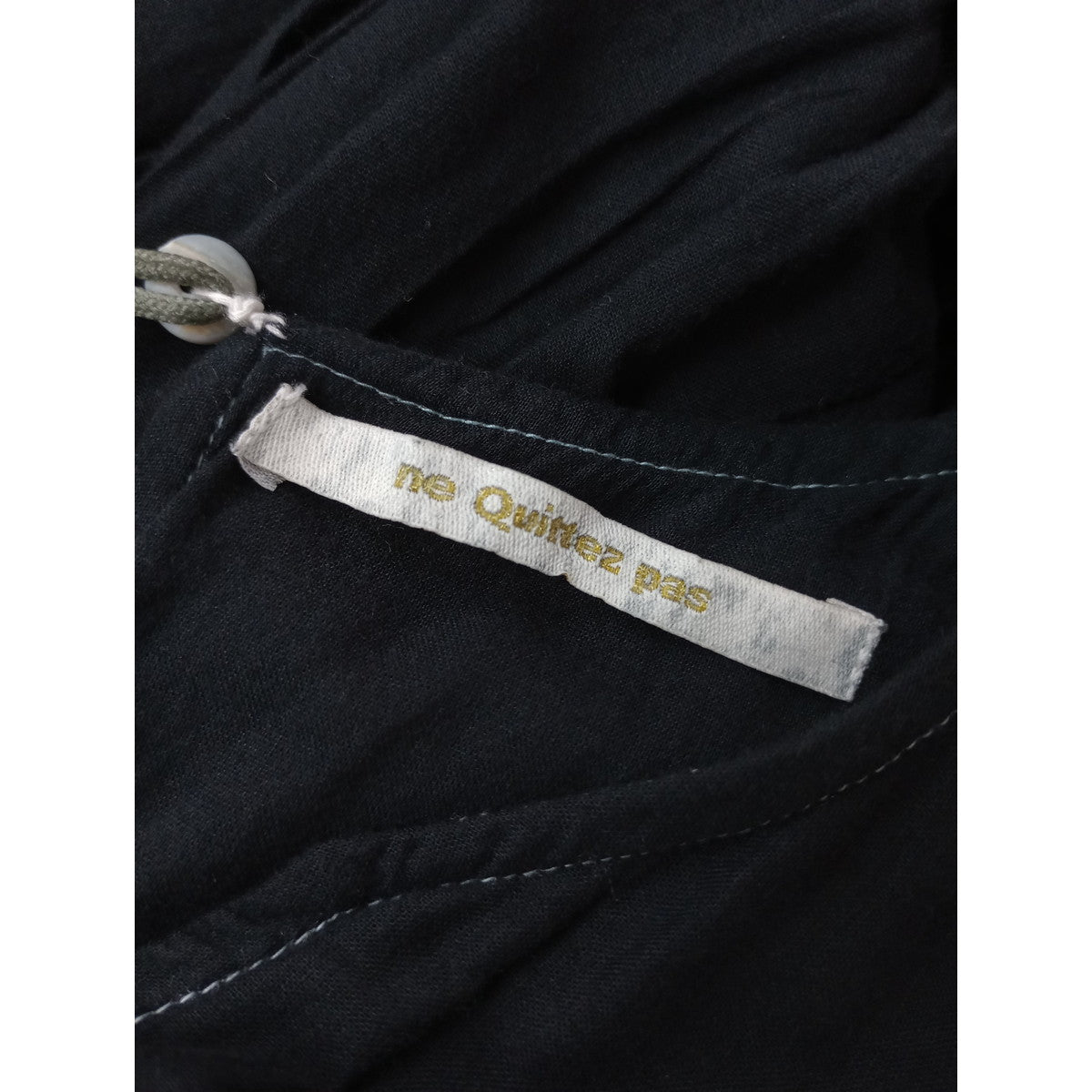 〈染〉 ne Quittez pas ヌキテパ Cotton Voile Tiered Dressコットンボイルティアードマキシドレス ワンピース 黒 ブラック S 【中古】
