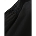 〈染〉nest Robe ネストローブ リネン コットン バルーンスリーブ  ワンピース 黒 ブラック【中古】