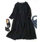 〈染〉GARMENT REPRODUCTION OF WORKERS  ガーメントリプロダクションオブワーカーズ  カシュクール ロング ワンピース  黒 ブラック 1【中古】