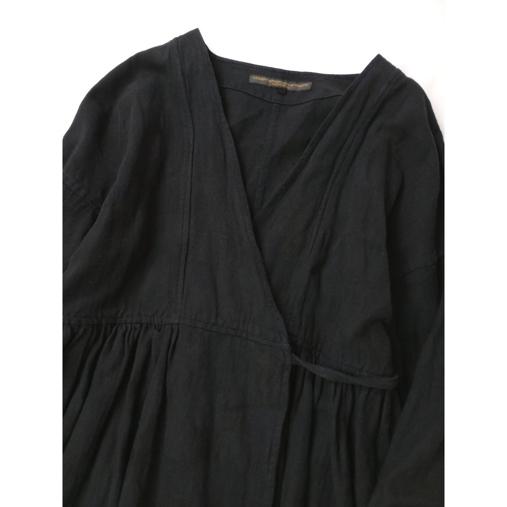 〈染〉GARMENT REPRODUCTION OF WORKERS  ガーメントリプロダクションオブワーカーズ  カシュクール ロング ワンピース  黒 ブラック 1【中古】
