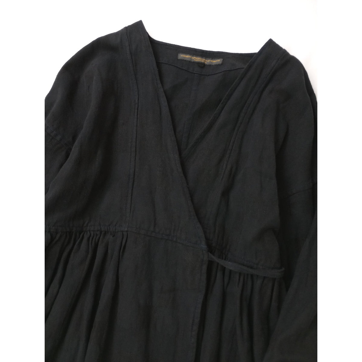 〈染〉GARMENT REPRODUCTION OF WORKERS  ガーメントリプロダクションオブワーカーズ  カシュクール ロング ワンピース  黒 ブラック 1【中古】