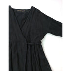 〈染〉GARMENT REPRODUCTION OF WORKERS  ガーメントリプロダクションオブワーカーズ  カシュクール ロング ワンピース  黒 ブラック 1【中古】
