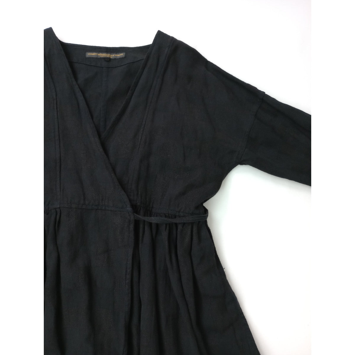 〈染〉GARMENT REPRODUCTION OF WORKERS  ガーメントリプロダクションオブワーカーズ  カシュクール ロング ワンピース  黒 ブラック 1【中古】