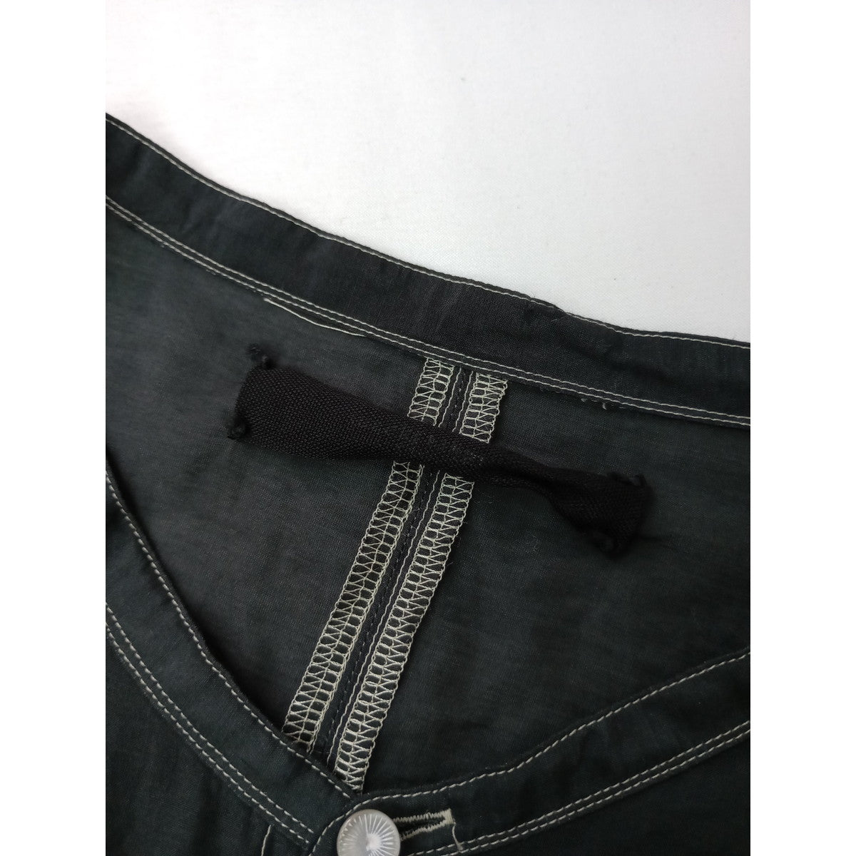 〈染〉suzuki takayuki スズキタカユキ コットンシルク ロング ドレス シャツ ワンピース  黒 ブラック  1【中古】