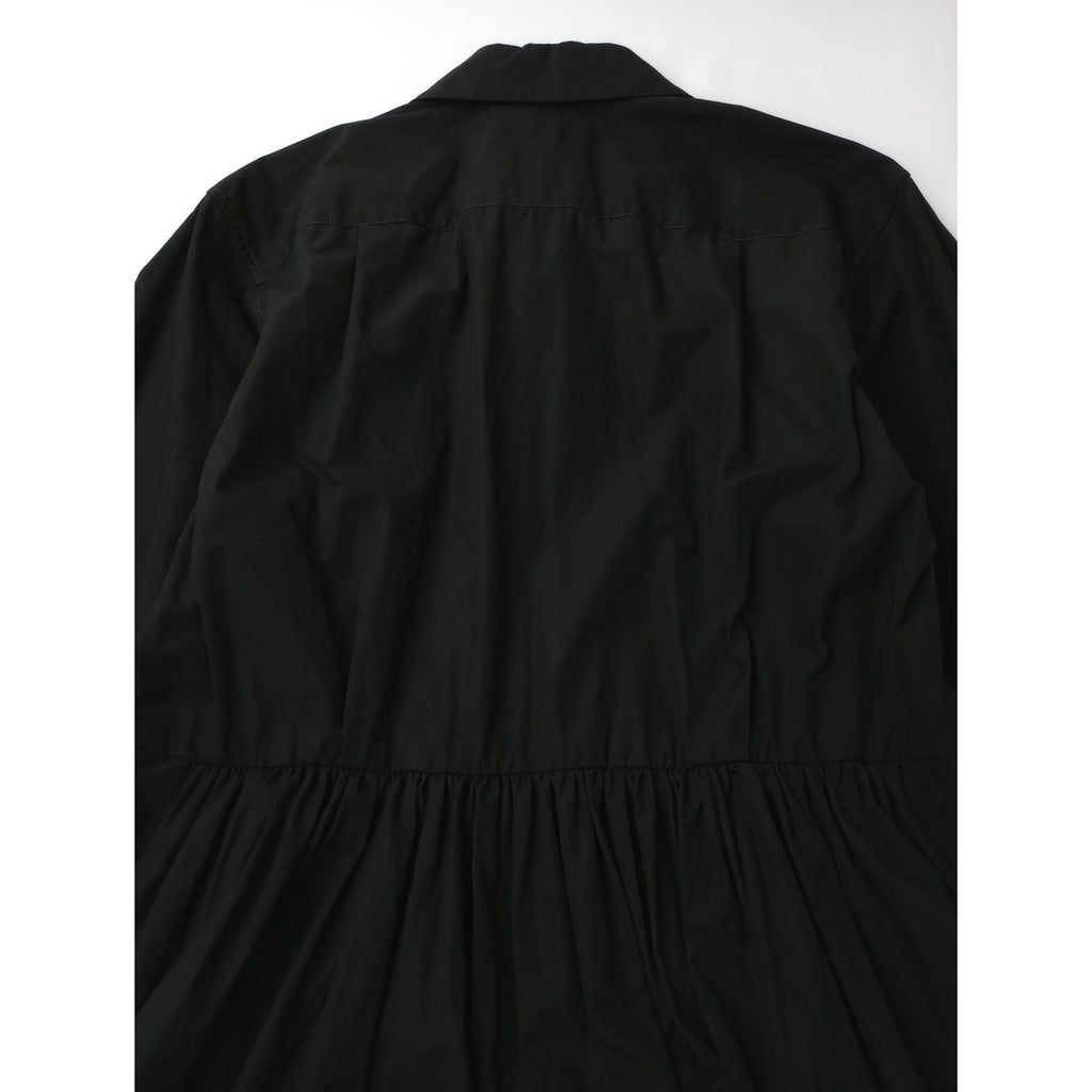 〈染〉MARGARET HOWELL マーガレットハウエル  シャツ ワンピース  コットン 綿 100％黒 ブラック 2【中古】