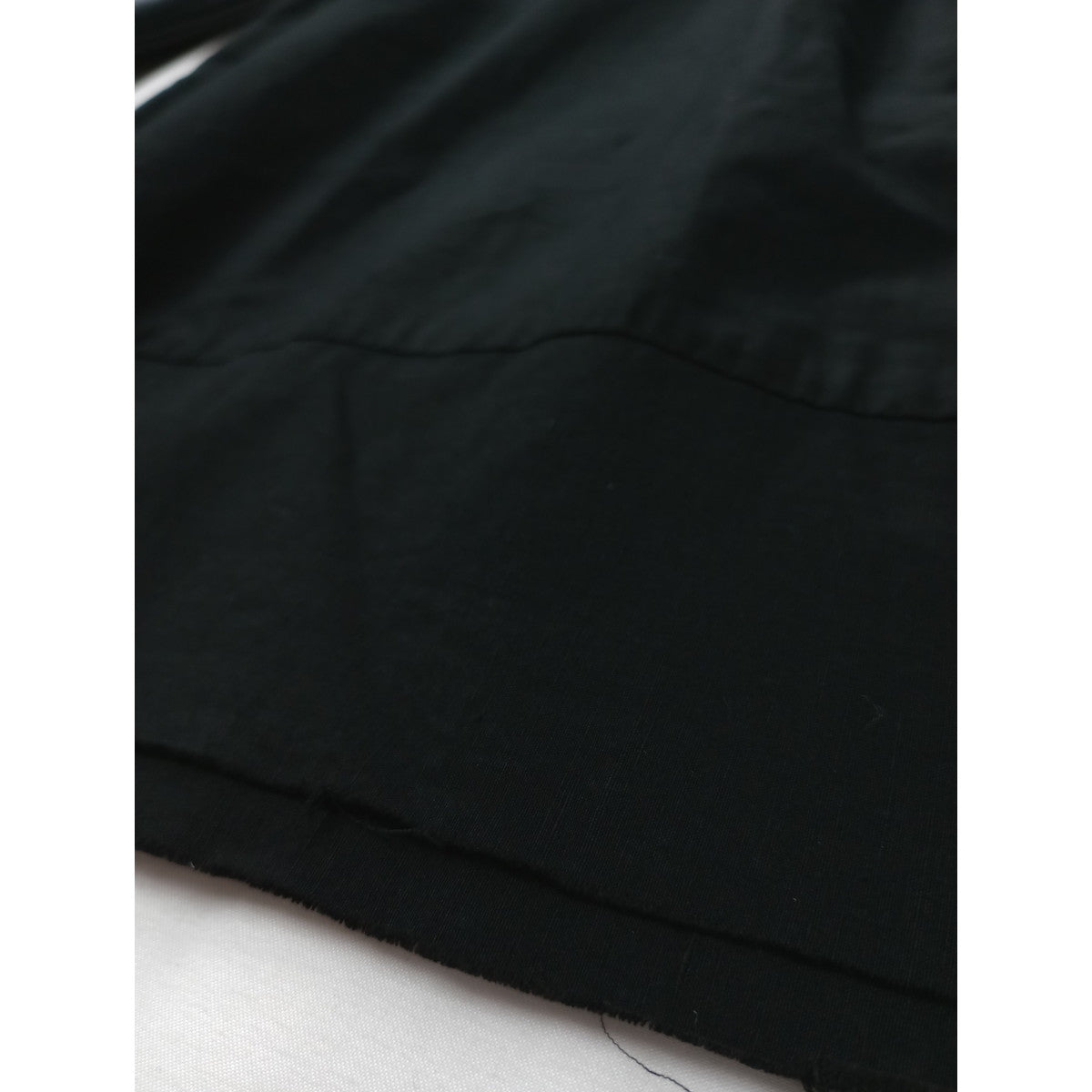 〈染〉 humoresque  ユーモレスク コットン リネン ボウタイ ロング ワンピース 黒 ブラック S 【中古】