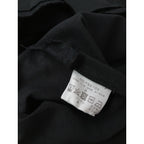 〈染〉 humoresque  ユーモレスク コットン リネン ボウタイ ロング ワンピース 黒 ブラック S 【中古】