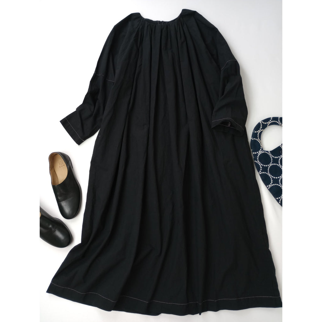 〈染〉nest Robe  ネストローブ  臼田あさ美  わがまま 別注 ロング ドレス  ワンピース 黒ブラック F (【中古】
