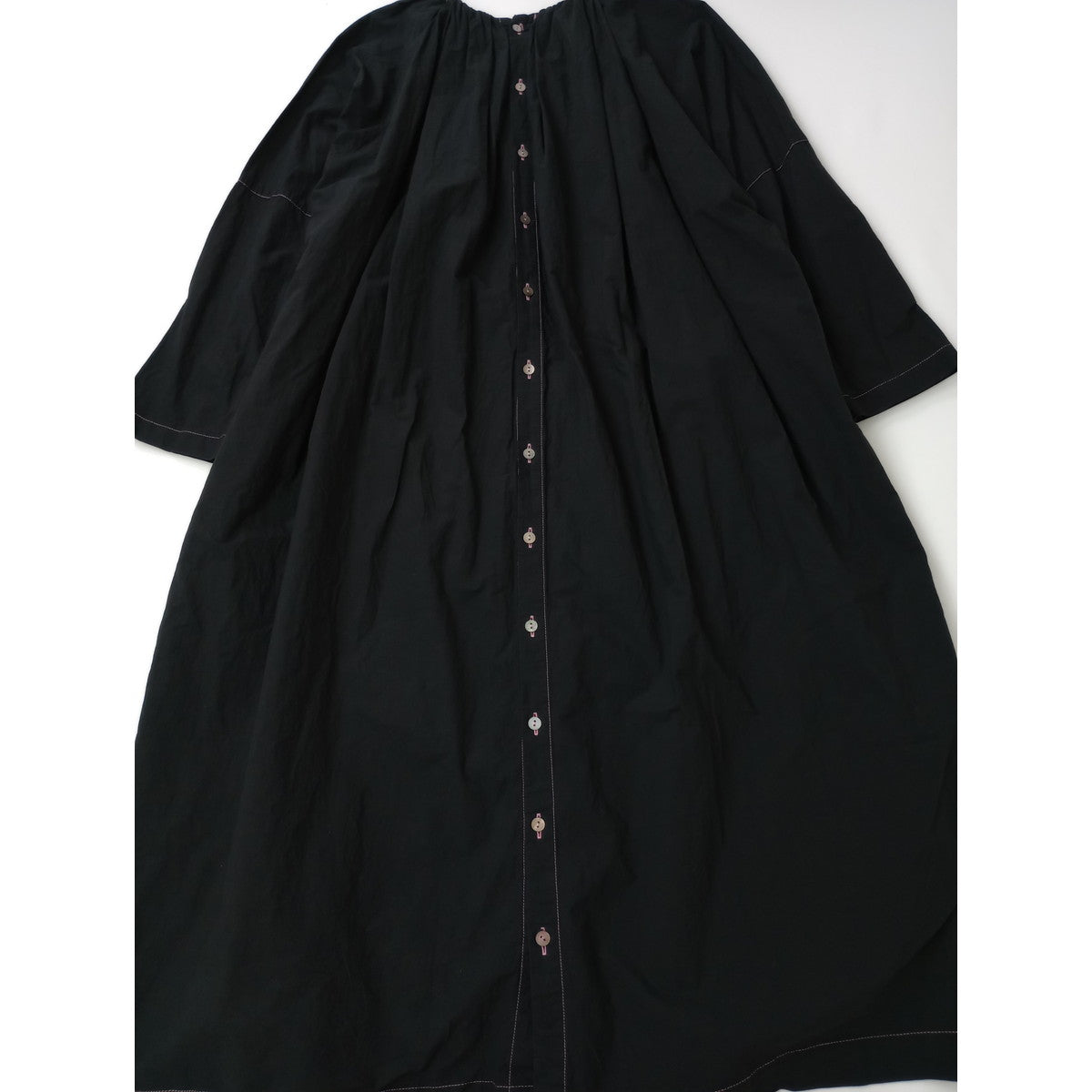 〈染〉nest Robe  ネストローブ  臼田あさ美  わがまま 別注 ロング ドレス  ワンピース 黒ブラック F (【中古】