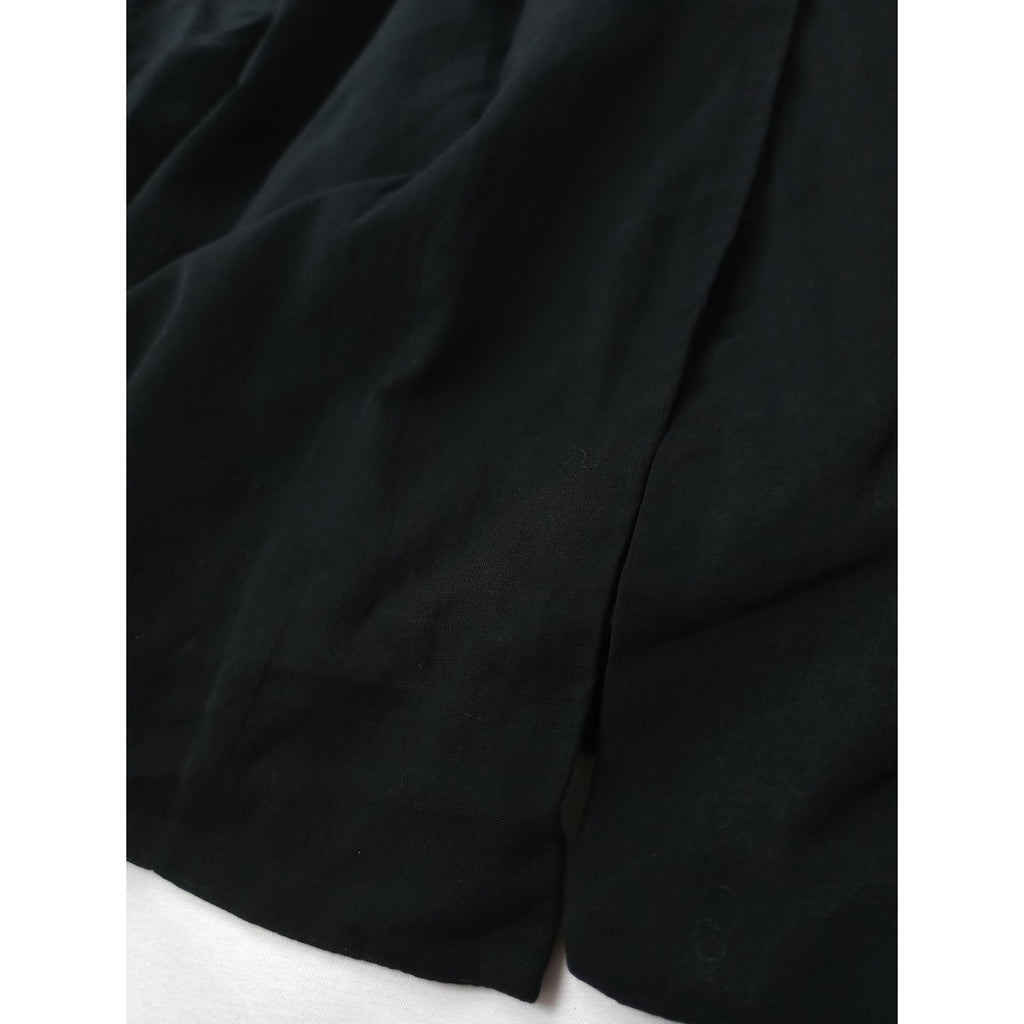 〈染〉MARGARET HOWELL マーガレットハウエル  ラウンドカラー ロング シャツ ワンピース 黒ブラック  2  【中古】