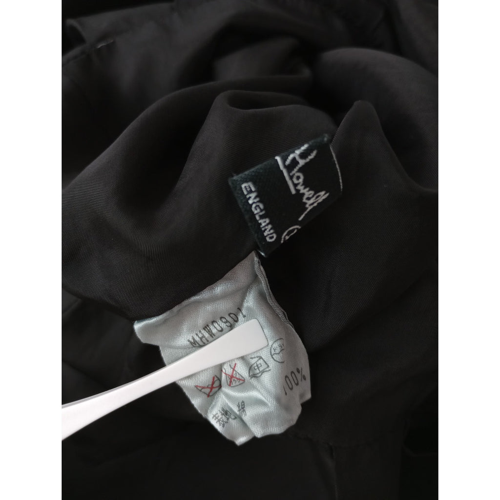 〈染〉MARGARET HOWELL マーガレットハウエル  ラウンドカラー ロング シャツ ワンピース 黒ブラック  2  【中古】