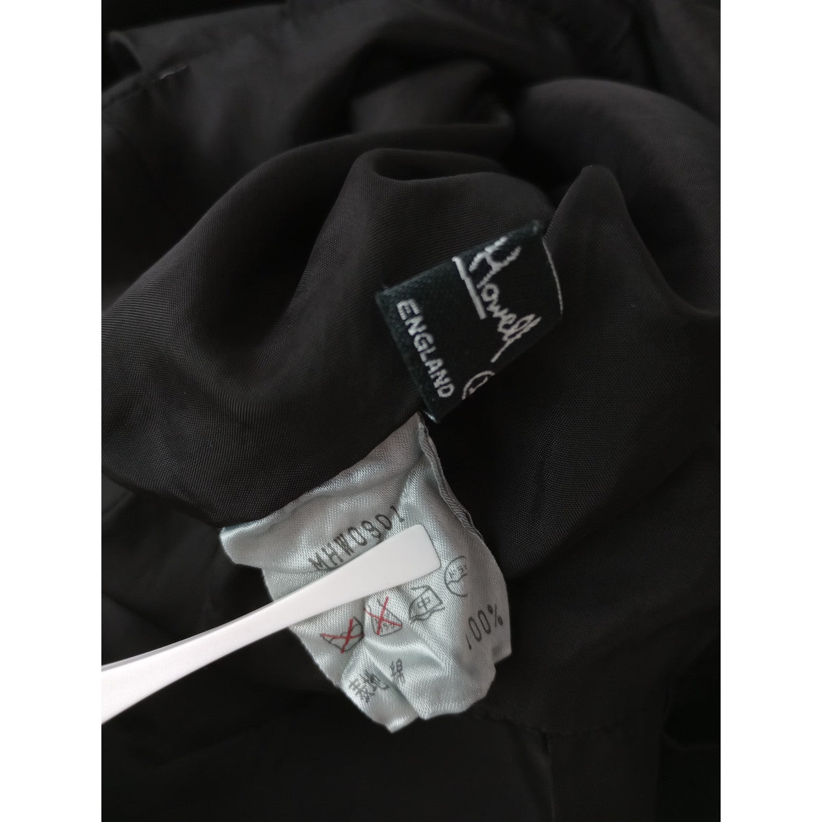 〈染〉MARGARET HOWELL マーガレットハウエル  ラウンドカラー ロング シャツ ワンピース 黒ブラック  2  【中古】