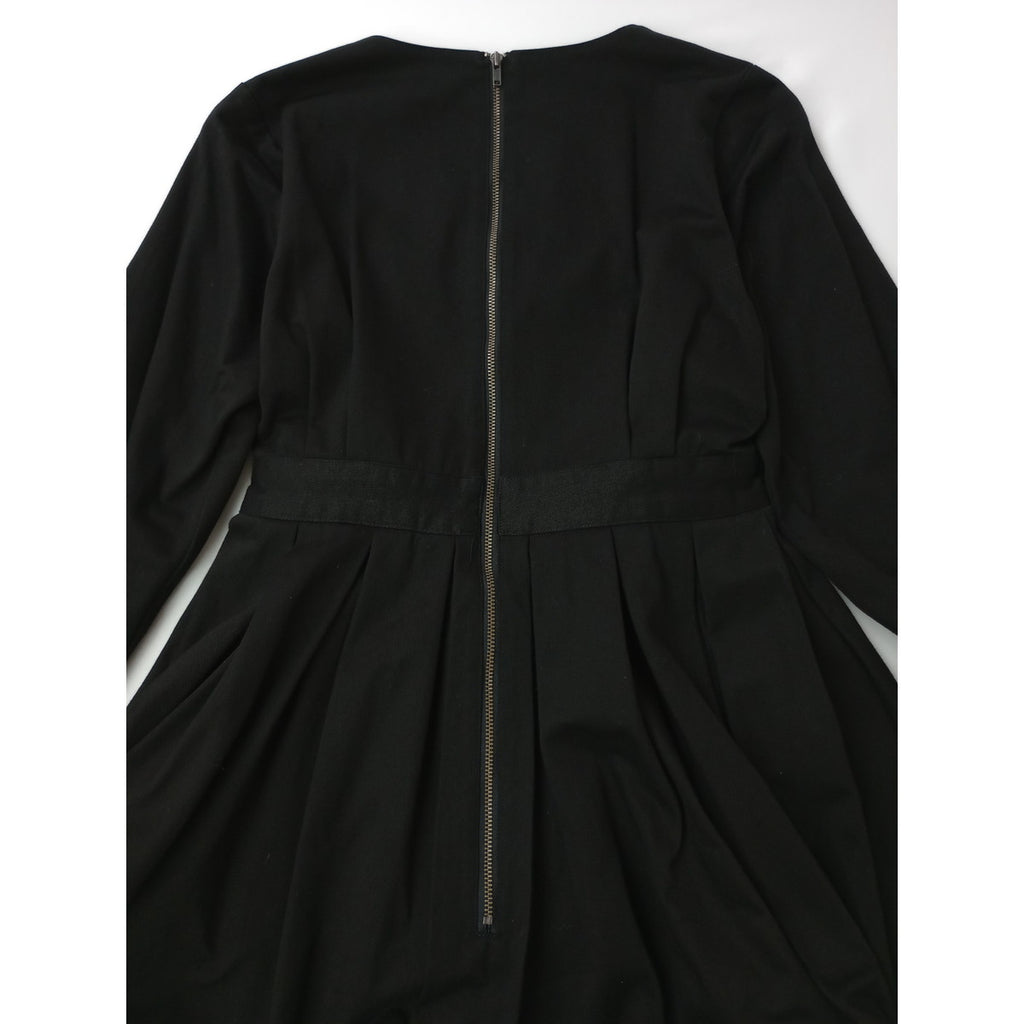 〈染〉foufou フーフー  ロング ドレス   ワンピース 黒ブラック  【中古】