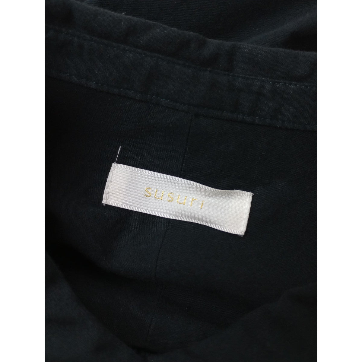 〈染〉susuri ススリ  ロング   ドレス ワンピース 黒 ブラック  0【中古】