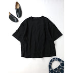 KURASHI & Trips PUBLISHING クラシ&トリップスパブリッシング 北欧暮らしの道具店  涼しさも、品のよさも　きれい色のＴシャツブラウス トップス  黒 ブラック 【中古】