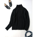 IHATOV  イーハトーブ  Wool cashemere stand neck sweater  ウール カシミヤ ニット セーター 長袖 トップス  黒 ブラック (10M＋1498)  【中古】