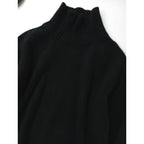 IHATOV  イーハトーブ  Wool cashemere stand neck sweater  ウール カシミヤ ニット セーター 長袖 トップス  黒 ブラック (10M＋1498)  【中古】