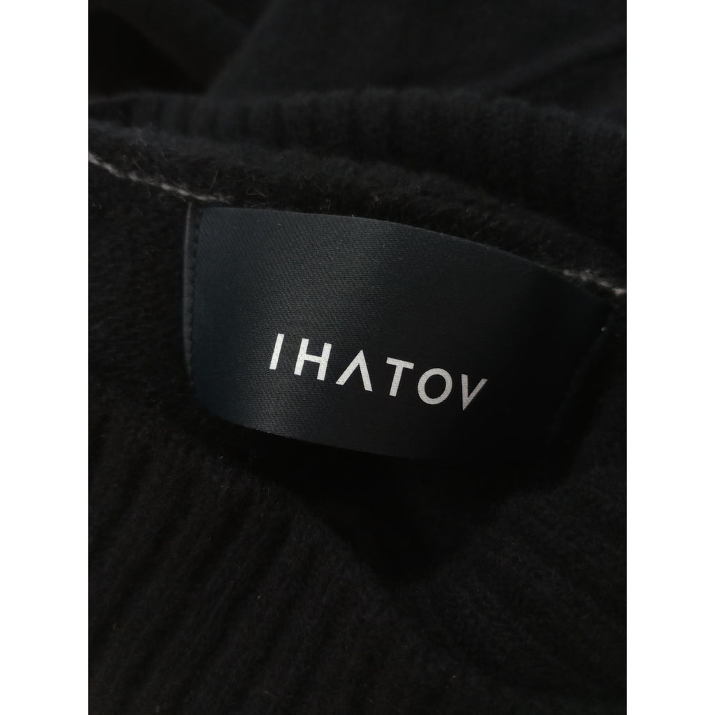 IHATOV  イーハトーブ  Wool cashemere stand neck sweater  ウール カシミヤ ニット セーター 長袖 トップス  黒 ブラック (10M＋1498)  【中古】