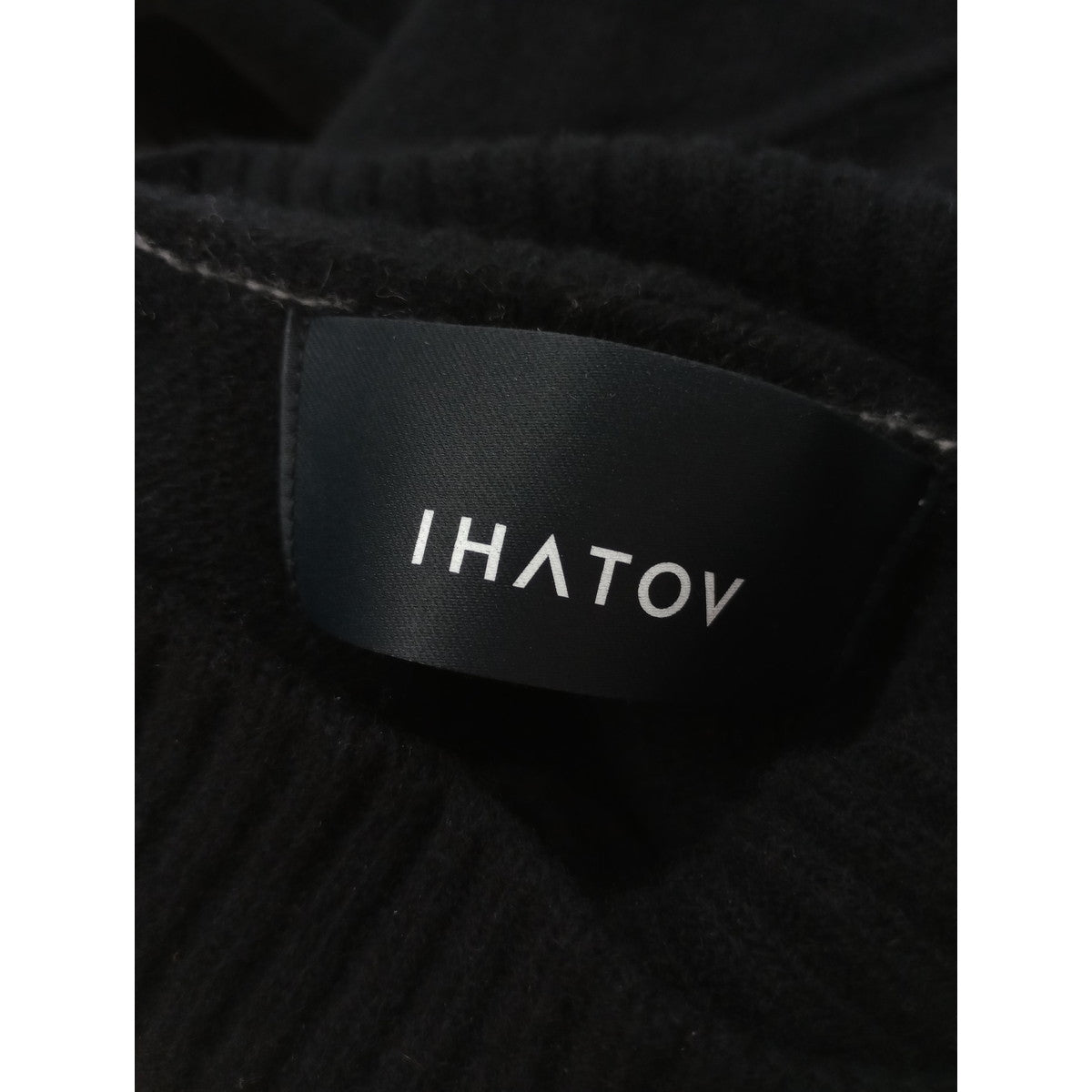 IHATOV  イーハトーブ  Wool cashemere stand neck sweater  ウール カシミヤ ニット セーター 長袖 トップス  黒 ブラック (10M＋1498)  【中古】