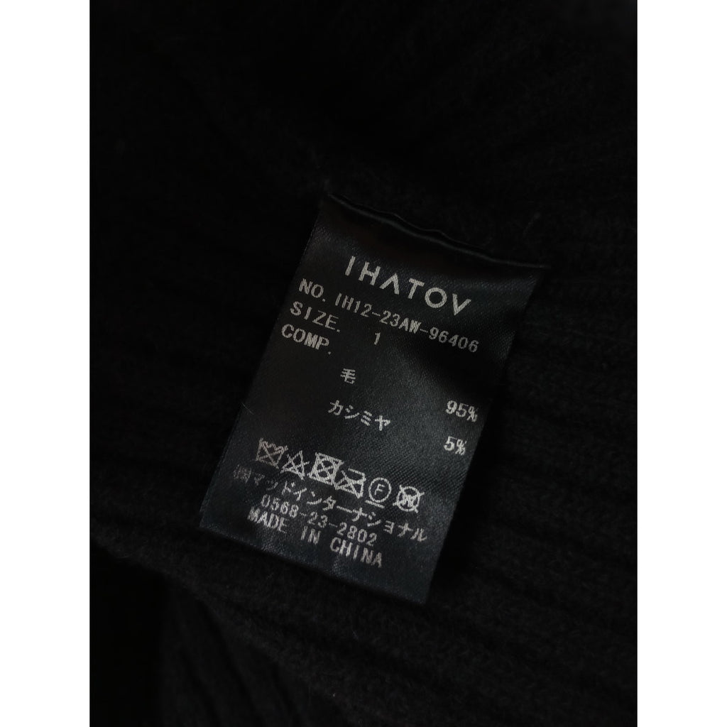 IHATOV  イーハトーブ  Wool cashemere stand neck sweater  ウール カシミヤ ニット セーター 長袖 トップス  黒 ブラック (10M＋1498)  【中古】