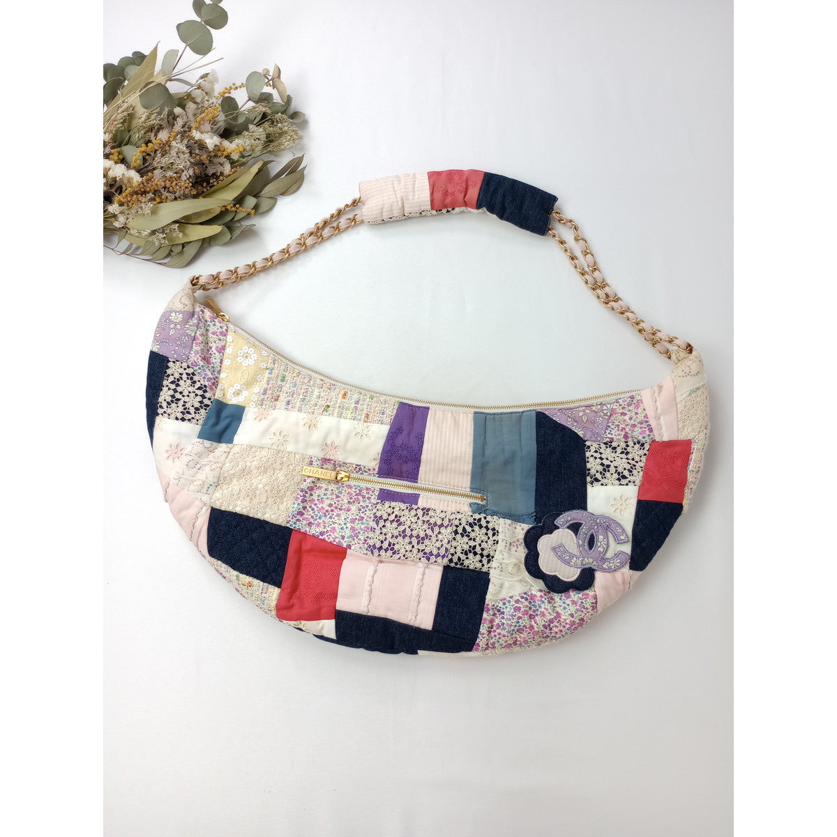 CHANEL シャネル  パッチワーク ショルダー バッグ マルチカラー 【中古】