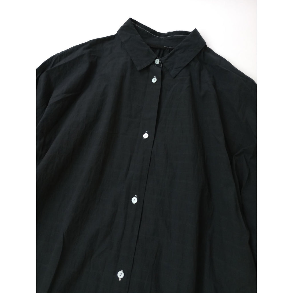 〈染〉TOUJOURS  トゥジュー チェック 柄 ロング ワンピース  黒 ブラック 【中古】
