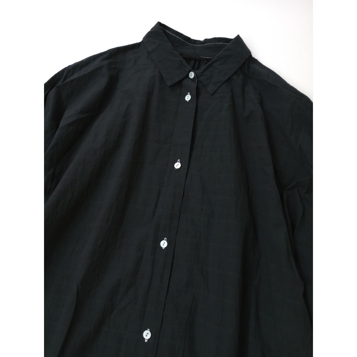 〈染〉TOUJOURS  トゥジュー チェック 柄 ロング ワンピース  黒 ブラック 【中古】