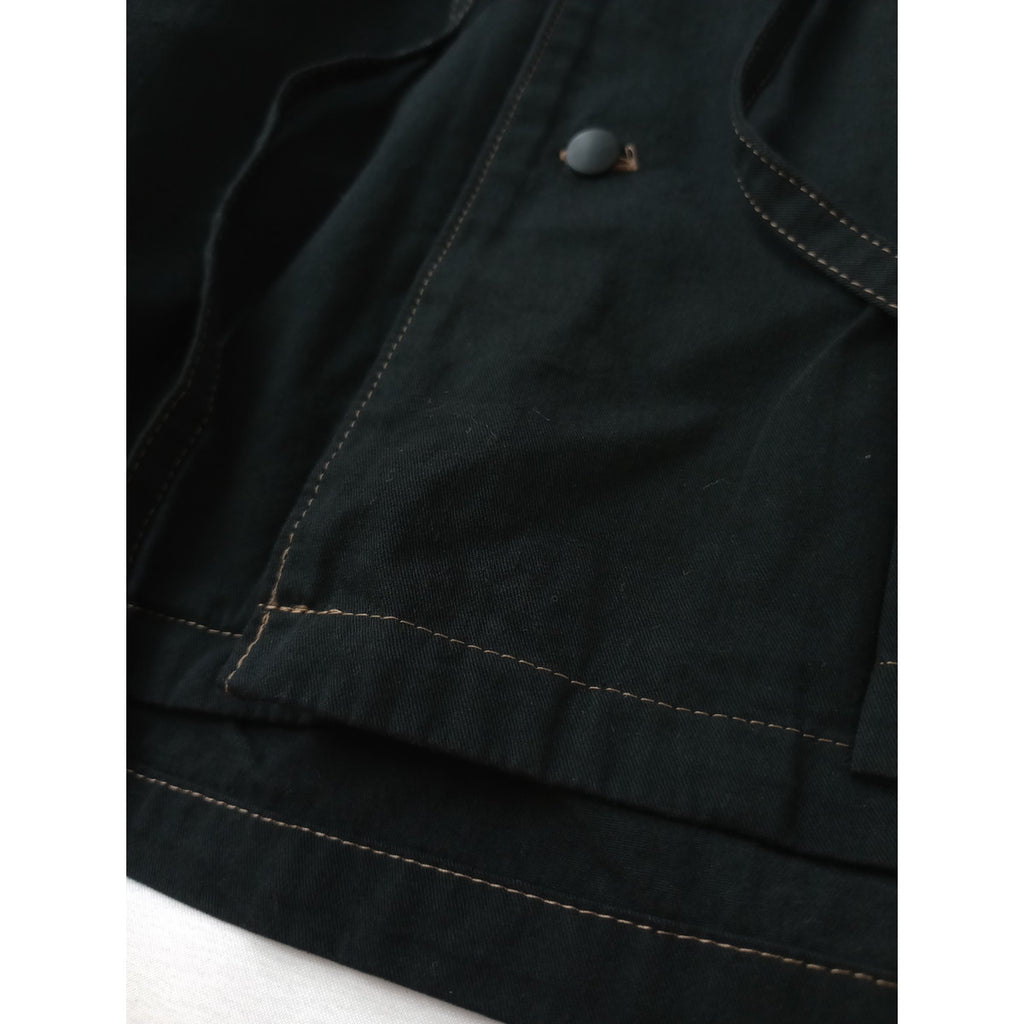 〈染〉susuri  ススリ  ドロシー 長袖 ロング ドレス   ワンピース コート  黒 ブラック M  【中古】