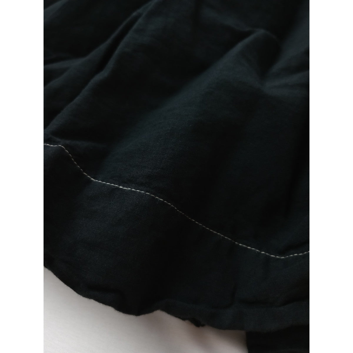 〈染〉Gauze#  ガーゼ   リネン コットン ロング  ドレス ワンピース 黒 ブラック 【中古】