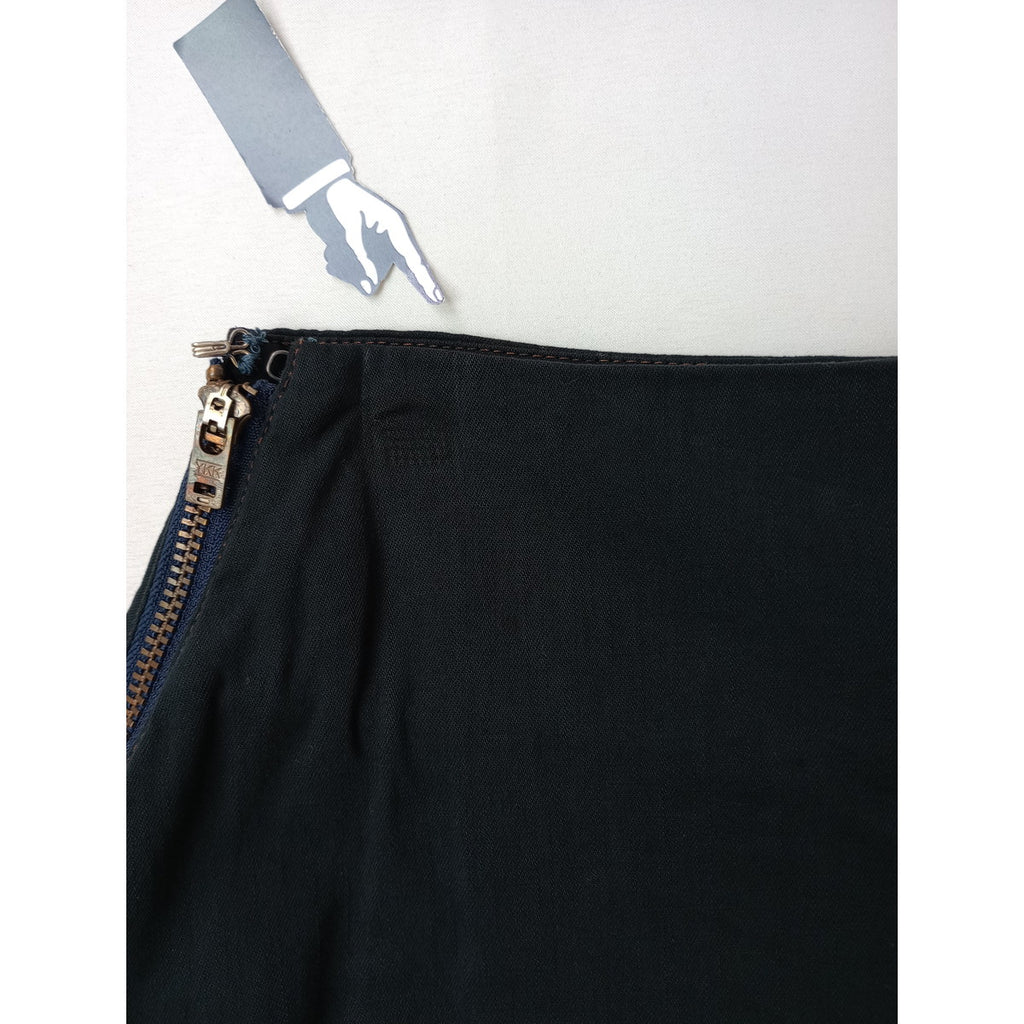 〈染〉 MADISON BLUE マディソンブルー  MI-MOLLET FLARE SKIRT デニム ミモレ フレア スカート 黒 ブラック 00 XS