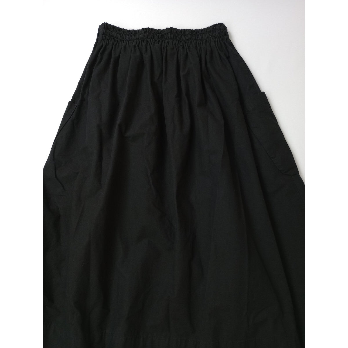 〈染〉atelier naruse  アトリエナルセ cotton patch pocket skirt コットン パッチ ポケット スカート  黒 ブラック  【中古】