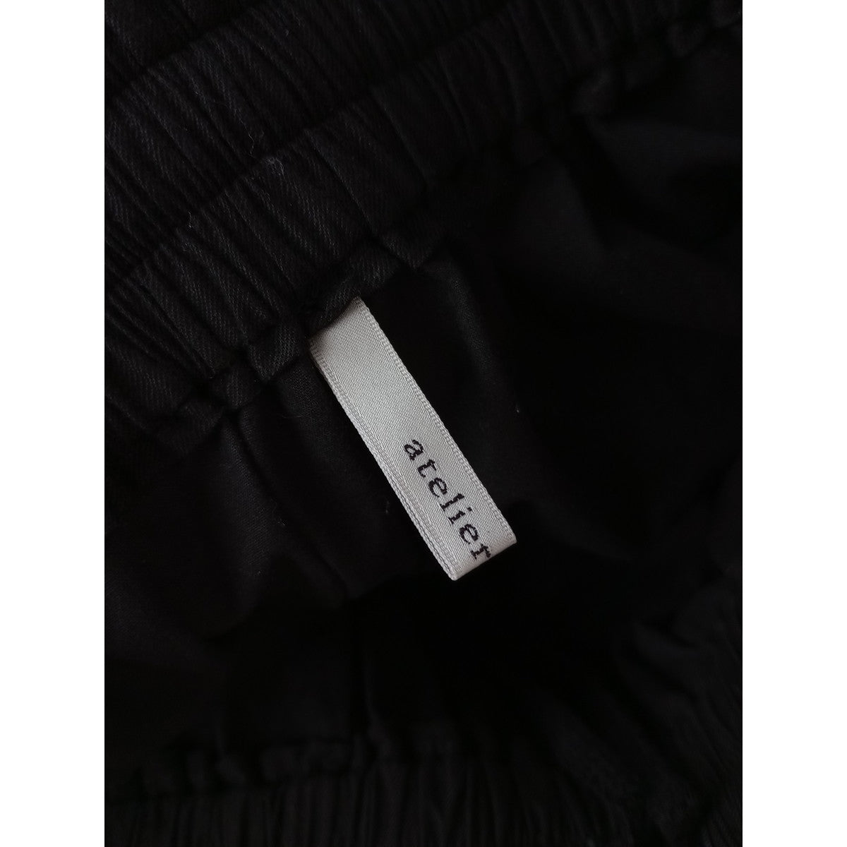 〈染〉atelier naruse  アトリエナルセ cotton patch pocket skirt コットン パッチ ポケット スカート  黒 ブラック  【中古】