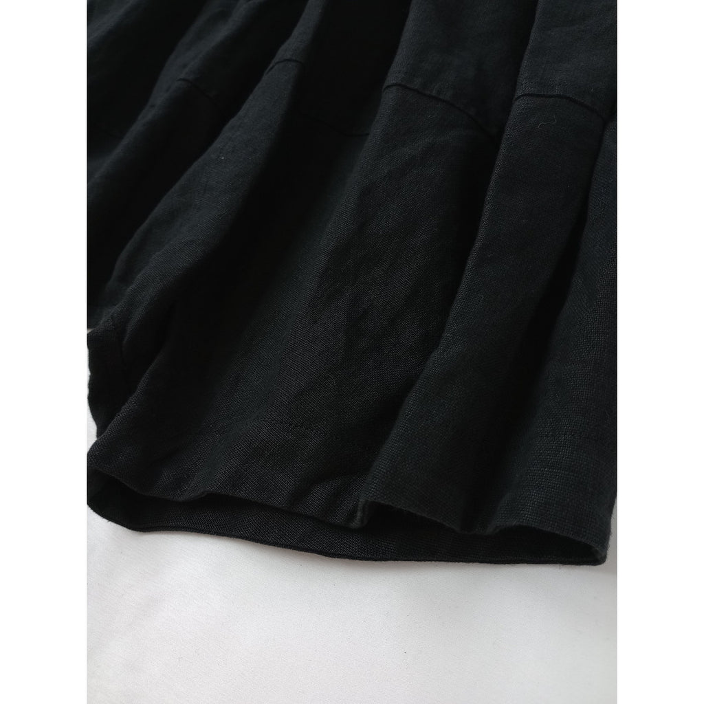 〈染〉comme des garcons コムデギャルソン  コムコム リネン サルエル  パンツ  黒 ブラック 【中古】