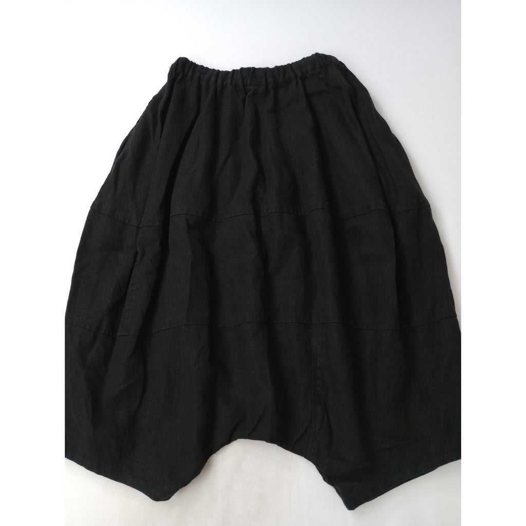 〈染〉comme des garcons コムデギャルソン  コムコム リネン サルエル  パンツ  黒 ブラック 【中古】