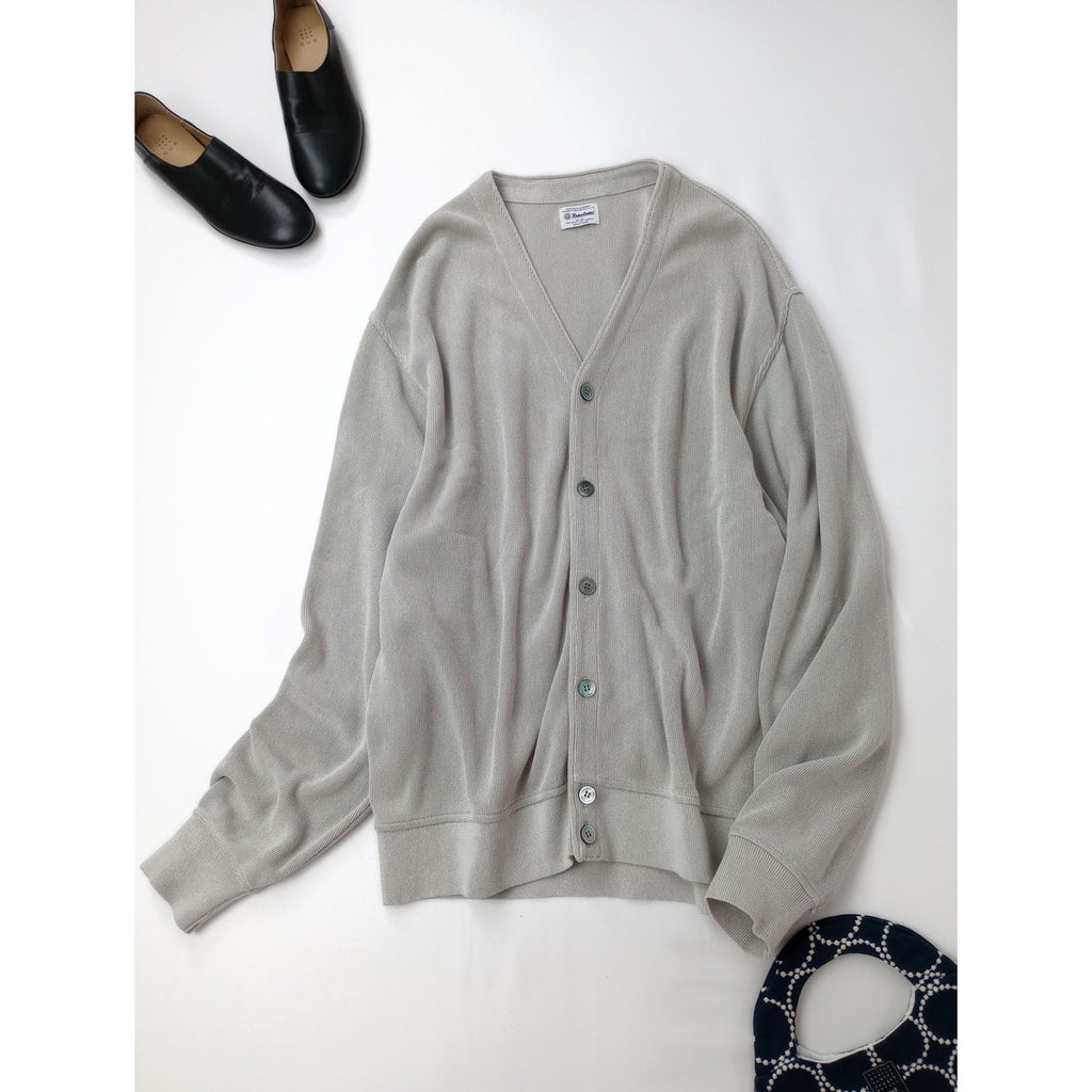 Yonetomi ヨネトミ GIMA COTTON KNIT CARDIGAN 疑麻  ギマ コットン カーディガン 羽織 ライトグレー  【中古】