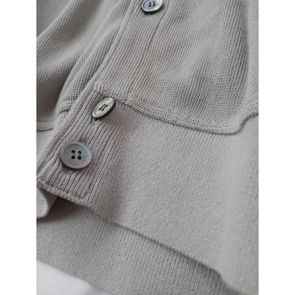 Yonetomi ヨネトミ GIMA COTTON KNIT CARDIGAN 疑麻  ギマ コットン カーディガン 羽織 ライトグレー  【中古】