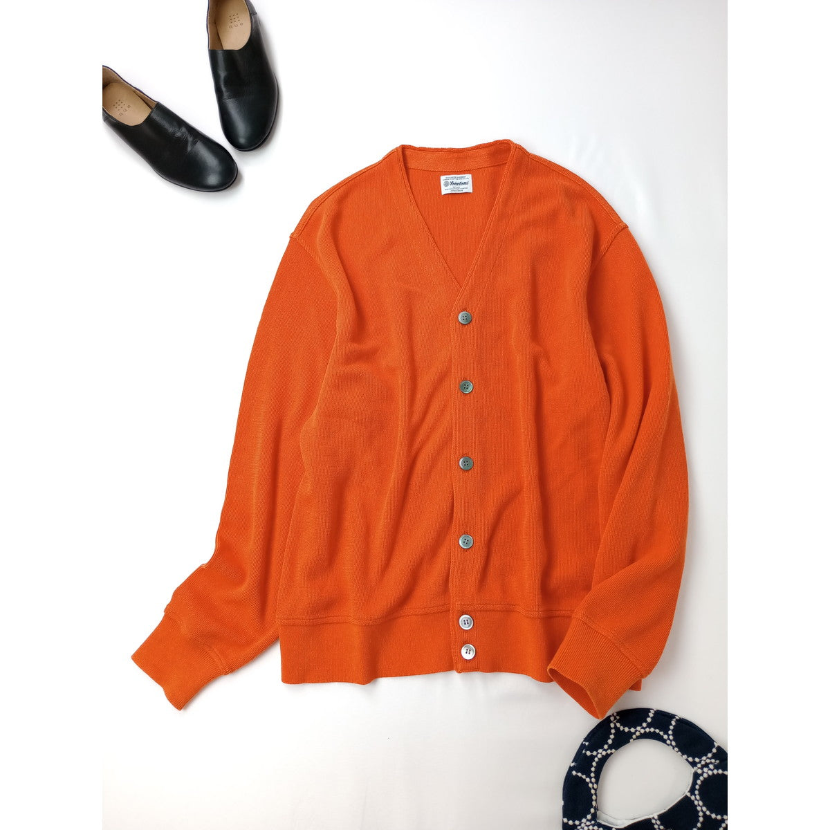 Yonetomi ヨネトミ GIMA COTTON KNIT CARDIGAN 疑麻  ギマ コットン カーディガン 羽織 オレンジ 【中古】