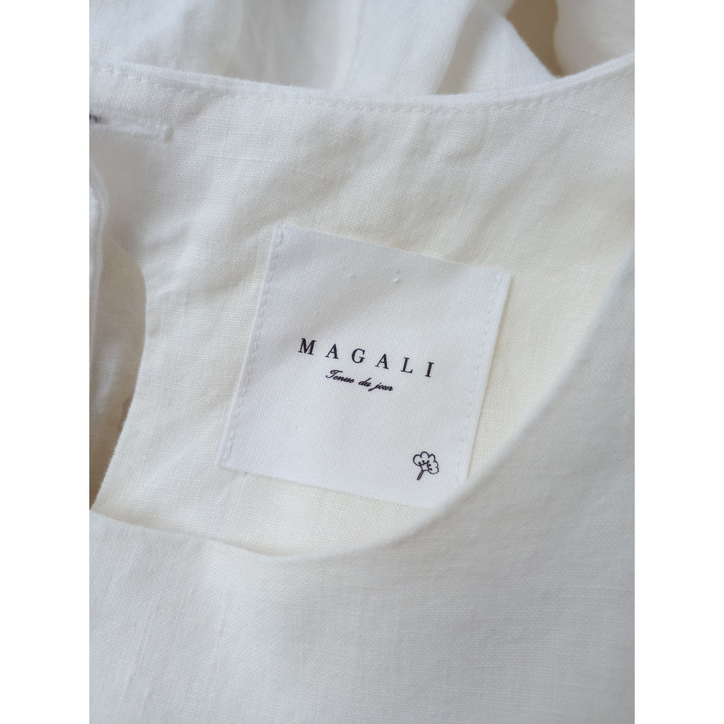 MAGALI マガリ リネン 麻 100％ ブラウス 長袖 シャツ トップス 生成り 【中古】
