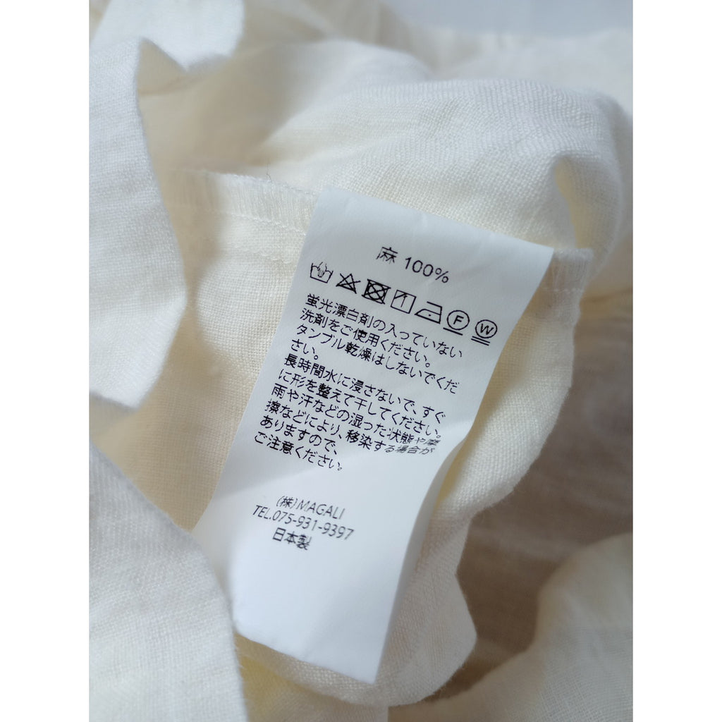 MAGALI マガリ リネン 麻 100％ ブラウス 長袖 シャツ トップス 生成り 【中古】