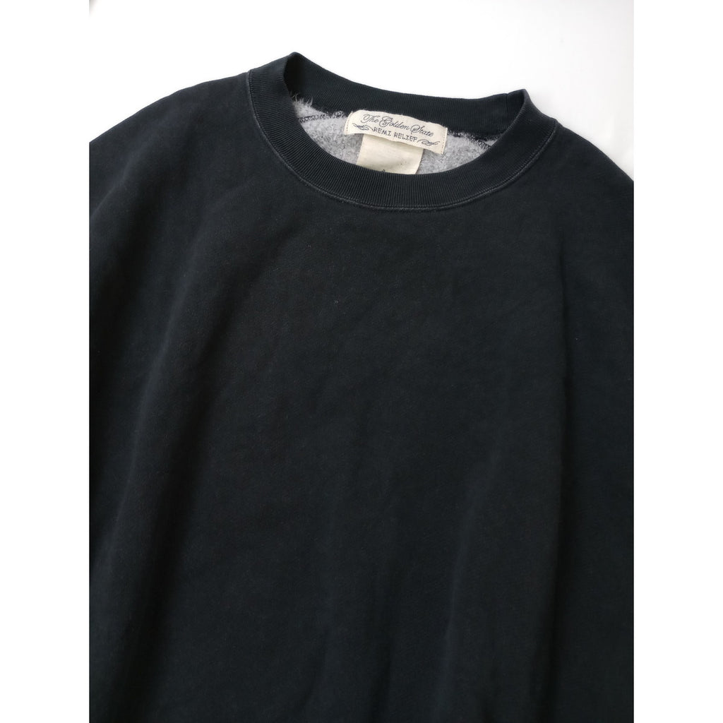 REMI RELIEF レミレリーフ 裏起毛 クルーネック ドルマンスリーブ スウェット トップス 長袖 L 墨黒  【中古】