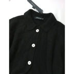 新品 mizuiro ind ミズイロインド short C/D with collar 襟付き ショートカーディガン 羽織 ニットトップス  黒 ブラックｆ (10K＋1197)【中古】