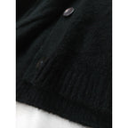 新品 mizuiro ind ミズイロインド short C/D with collar 襟付き ショートカーディガン 羽織 ニットトップス  黒 ブラックｆ (10K＋1197)【中古】