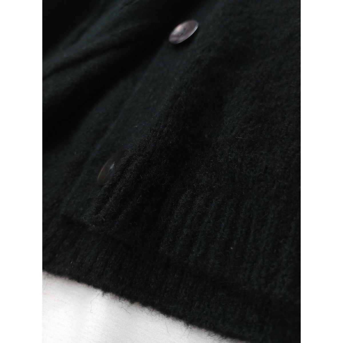 新品 mizuiro ind ミズイロインド short C/D with collar 襟付き ショートカーディガン 羽織 ニットトップス  黒 ブラックｆ (10K＋1197)【中古】