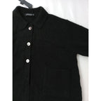 新品 mizuiro ind ミズイロインド short C/D with collar 襟付き ショートカーディガン 羽織 ニットトップス  黒 ブラックｆ (10K＋1197)【中古】