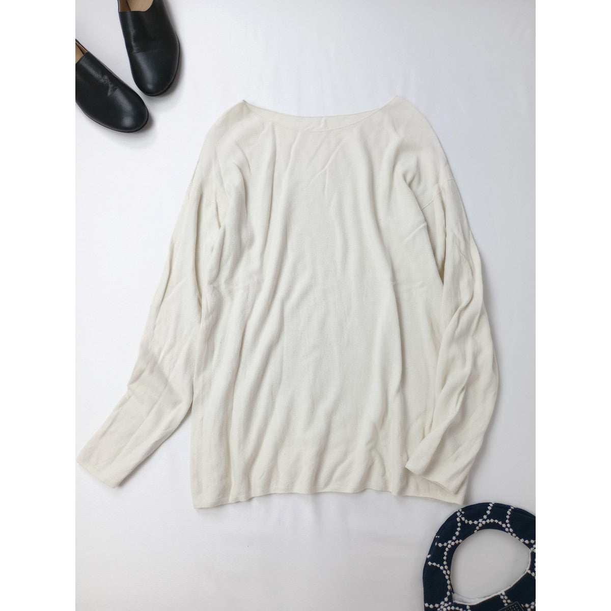 25SS  evam eva  エヴァムエヴァ  linen wide shirt リネン ワイド シャツ  長袖  カットソー トップス 生成り M