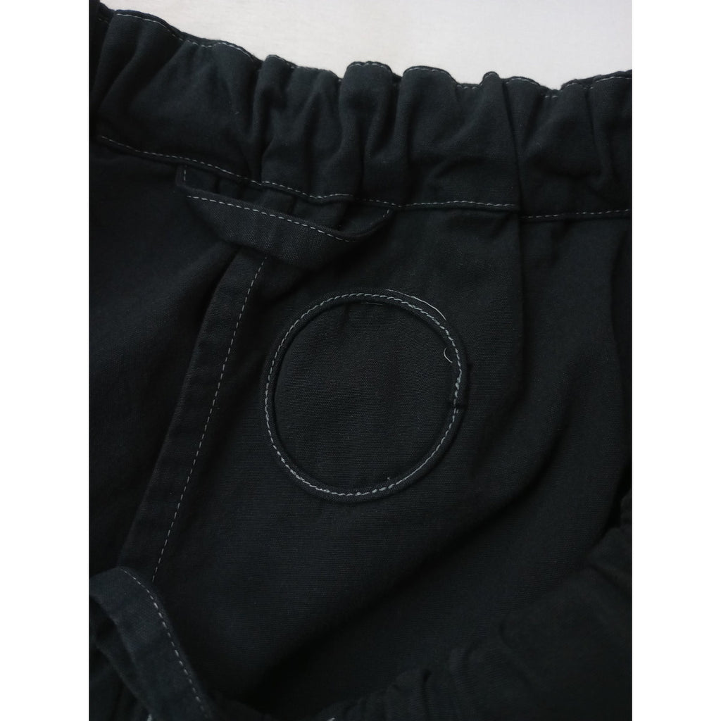 〈染〉Lin francais d'antan ラフランセダンタン  イージー パンツ   黒 ブラック【中古】